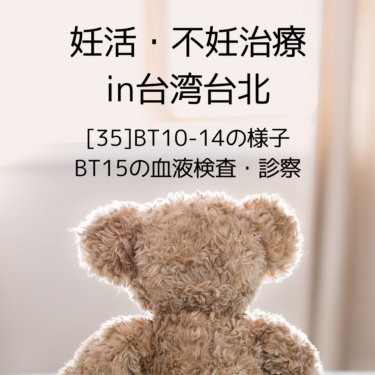 台湾台北で不妊治療〜[35]BT10-14の様子・BT15の血液検査と診察〜
